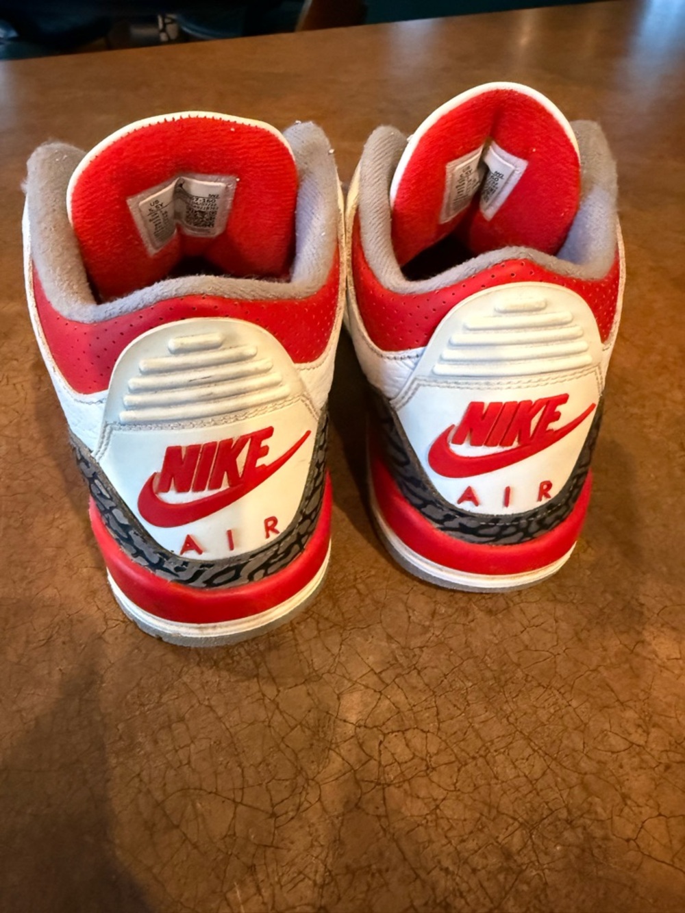 Nike Kids White and Red Air Sneakers with Elephant Print Accent